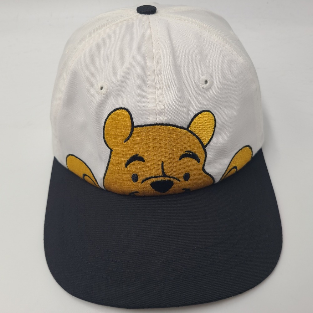 Vintage Winnie The Pooh Hat Fitted (Seems S-M) White Black Disney Bear Adult